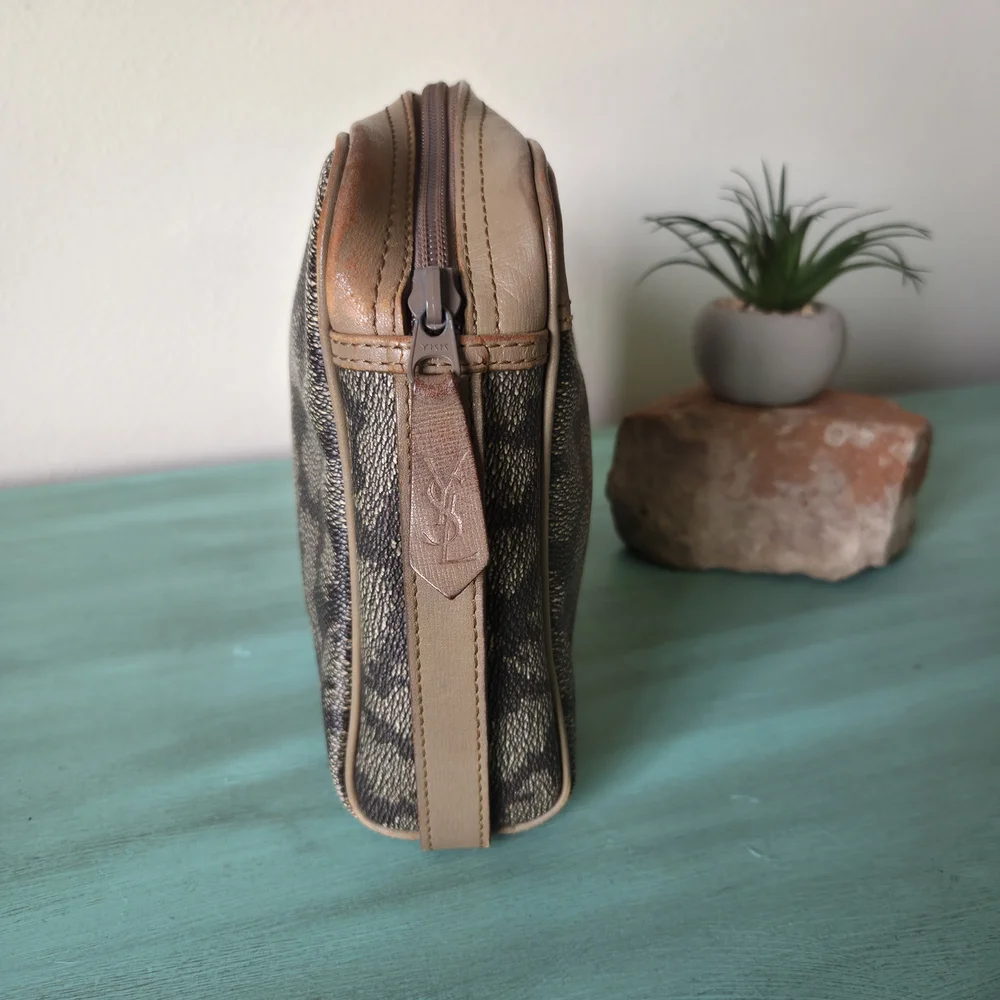 Yves Saint Laurent Brown and Tan Makeup Bag - Picture 3 of 8